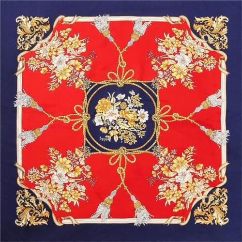 Square scarf classic ladies turban ribbon tied generous and beautiful style various styles of silk scarf S05