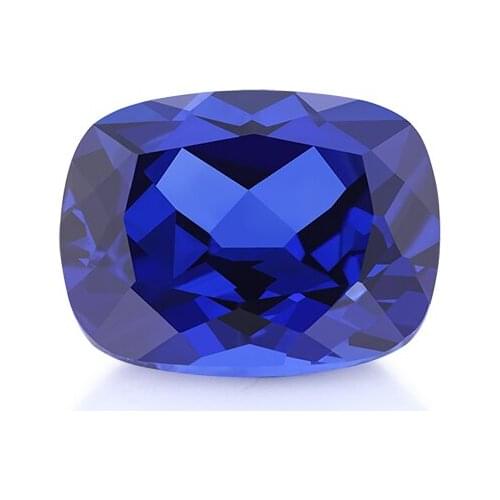Cushion cut Lab sapphire Royal Blue loose stone for necklace making