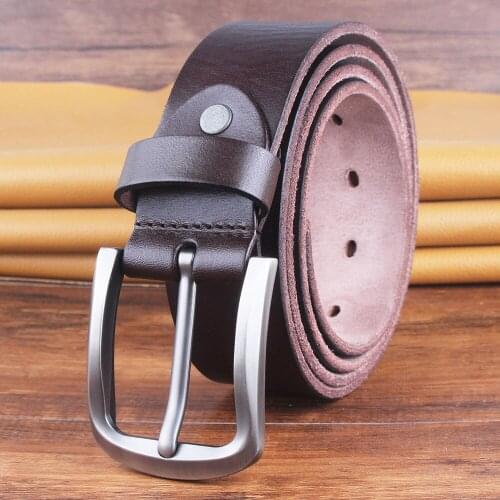 Fashion mens casual genuine leather punk High quality cowhide braided belt new design nature skin Brown Belts