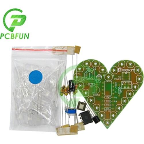 DIY Kit Heart Shape Breathing Lamp Kit Breathing LED Suite Red White Blue Green Electronic Production for Learning Laboratory