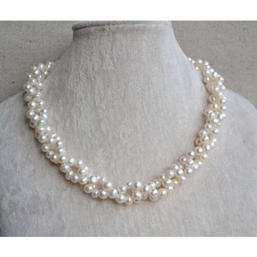 New Favorite Pearl Choker Necklace White Round 7mm Genuine Freshwater Pearl Jewelry Fine Wedding Birthday Party Nice Girl Gift