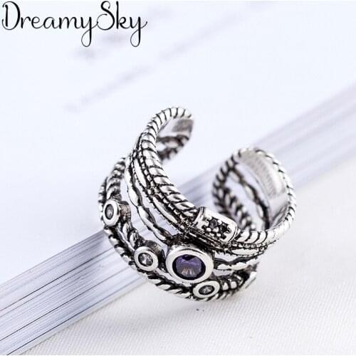 New Arrival Silver Color Crystal Layer Chains Rings For Women Ladies Adjustable Rings Vintage Jewelry