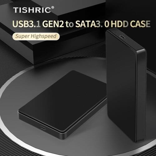 TISHRIC Plastic 2.5'' HDD Case 10TB 6GBPS SSD Case SATA to Type c Adapter External Hard Disk Box Enclosure For Laptop