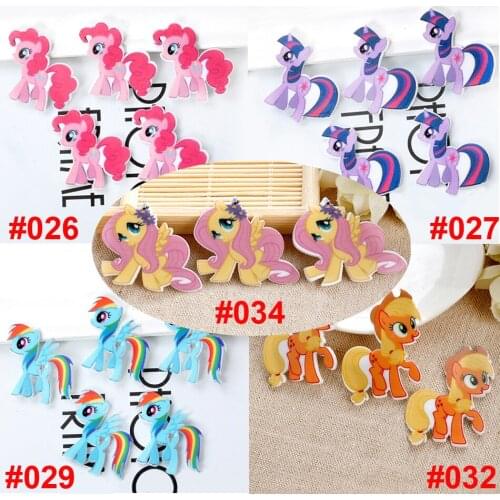 50pcs Mixed Little Cute Horse Flatback Resin Kawaii Cartoon Character Horse Planar Resin DIY Craft for Phone & Home Decoration