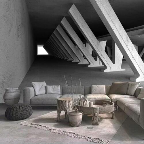 Custom Photo Wallpaper For Walls Roll 3D Stereoscopic Extended Space Cement Wall Painting Living Room Non-woven Mural Wall Paper