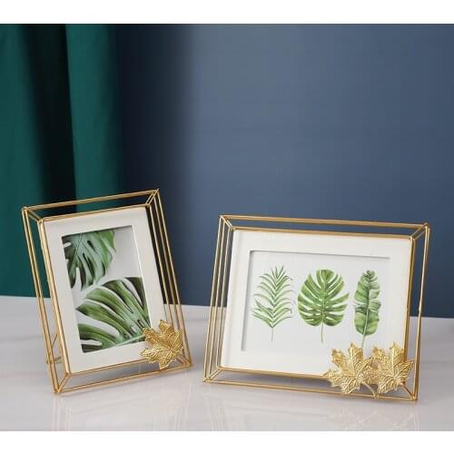Nordic Home Decor Wrought Iron Photo Frame Gold Picture Frames Living Room Bedroom Table Decoration Accessories Love Gifts