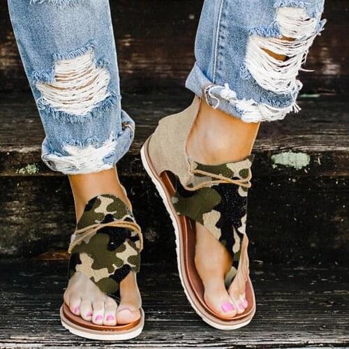 Casual Camouflage Sandals Comfy Sandals Woman Shoes Non-slip Breathable Women Summer Footwear Zapatos De Mujer Flat Sandals#G30