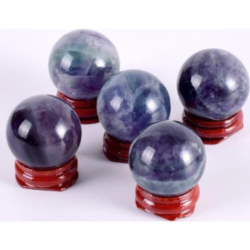 Natural Fluorite Ball Mineral And Quartz Sphere 35mm Vivid Hand Massage Crystal Ball Healing Feng Shui Home Decor Accessory