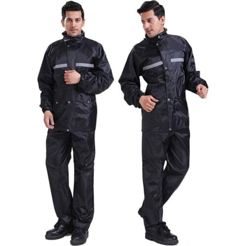 Cycling Raincoat With Reflective Strip Motorcycle Rain Coat Pants Poncho Waterproof Outdoor Rain Jacket Men Protective Rain Gear