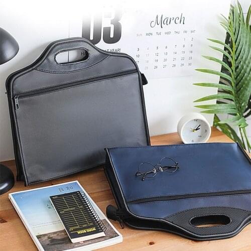 Waterproof Business Briefcase A4 Document Storage Bag Mens Large Capacity Workbag Office Travel Cell Phone Card Organize Tote