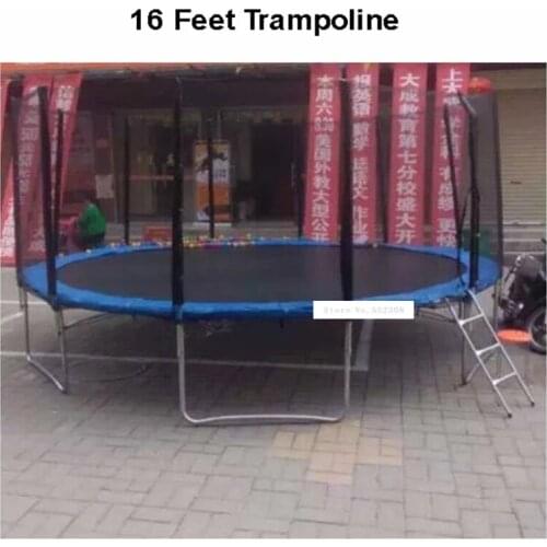16 Feet High Quality Practical Trampoline With Safe Protective Net Jump Safe Bundle Spring Safety With Ladder Load Weight 700kg