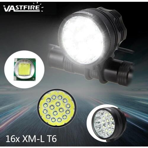 Bright 20000lm Bicycle Light 3 Modes Cycling Lamp Super Waterproof 16x XML T6 LED Bike Light Headlight Aluminum Bike Accessories