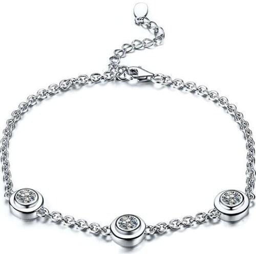 Brand Bracelets Bangles Designer S925 Hand Chain For Women 925 Silver White Gold plated Stone Mounting Jewelry