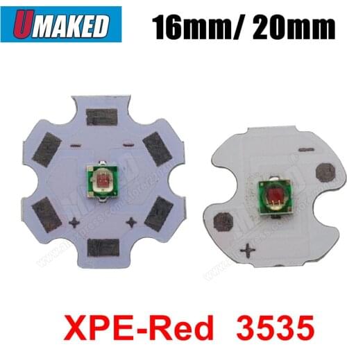 5pcs 10pcs 50pcs 5W CREE 3535 XPE LED lighting source, Red Light Power LED chip on 20mm 16mm PCB board