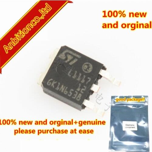 10pcs 100% new and orginal LD1117DT12TR L1117-12 LOW DROP FIXED AND ADJUSTABLE POSITIVE VOLTAGE REGULATORS TO-252 in stock