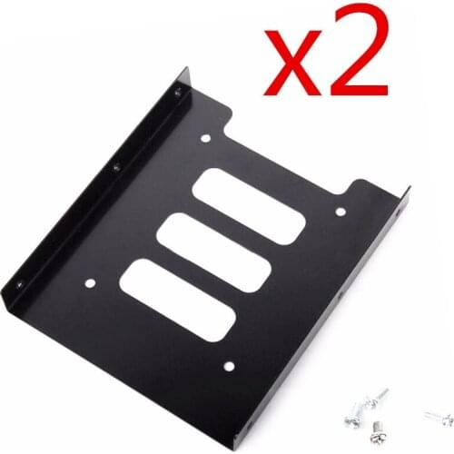2X 2.5" to 3.5" SSD HDD Metal Adapter Mounting Bracket Hard Drive Holder For PC