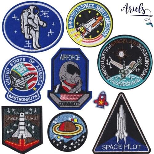 50pcs/lot Space Embroidery Patches Letters Clothing Decoration Accessories Diy Iron Heat Transfer Applique Iron on Transfer