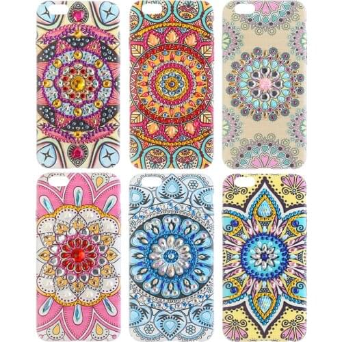 5d Diamond Painting Mobile Phone Case Glasses Case Shaped Diamond Part Shaped Mandala Flower Diy Diamond Embroidery