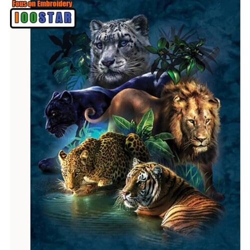 5D Diamond Painting Full Square Drill Rhinestones Embroidery Animal World Tiger Lion Leopard Mosaic Gift Home Decor