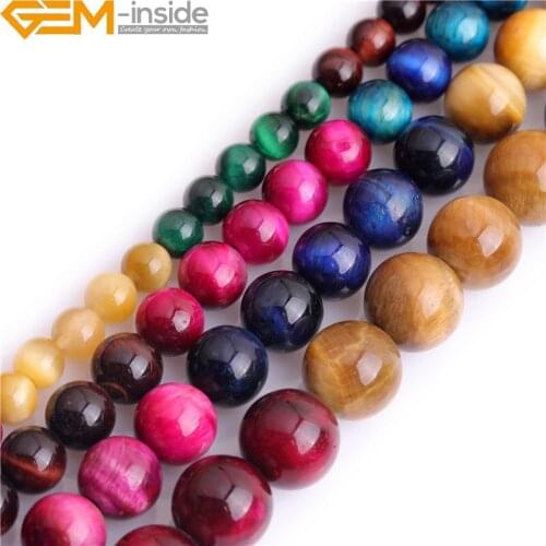 6-12mm Natural Round Tiger Eye Stone Beads For Jewelry Making 15inch Loose DIY Necklace Bracelets Gift