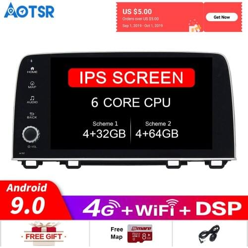 Android 9.0 Car No DVD Player GPS Navigation Multimedia Player For Honda CRV 2017 2018 2019Auto Stereo Radio headunit player dsp