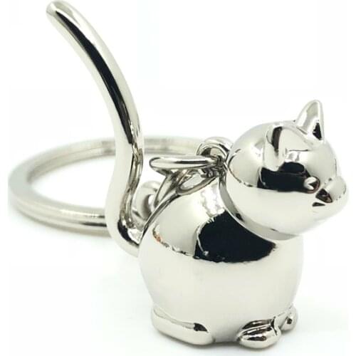 3D Cat Keychain Cute Key Ring For Women Kitten Lucky Cat Key Chain Key Holder Bag Keyring Jewelry Gift