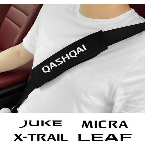 2pcs Car Seat Safety Belt Cover Soft Shoulder Guard Breathable Cushion For Nissan Qashqai Juke Micra X-Trail Leaf Sentra Murano