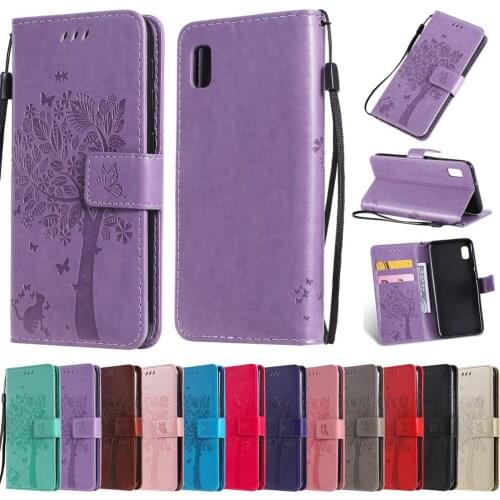 3D Tree Cat Case For Samsung Galaxy A10E A20E A10 A20 A30 A40 A50 A60 A70 A80 Fundas Leather Case Flip Magnetic Stand Case
