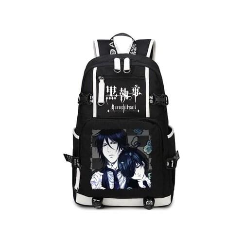Black Butler Backpack Cosplay Kuroshitsuji Ciel Phantomhive Canvas Bag Schoolbag Travel Bags