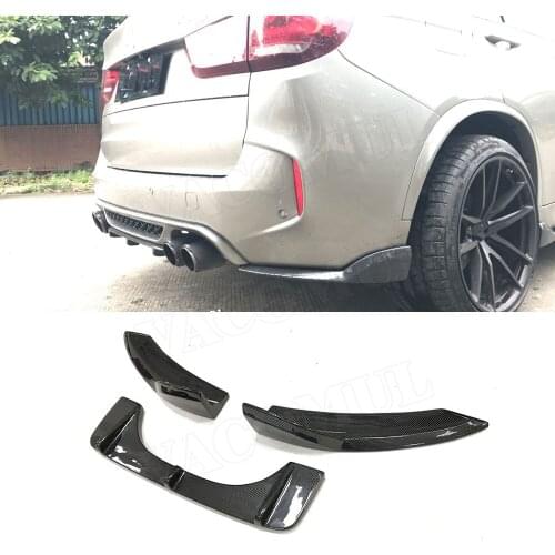 Carbon Fiber Rear Lip Diffuser Splitters For BMW X5M F85 X6M F86 2015 2016 2017 2018 HM Style Back Bumper Skid Plate Car Styling