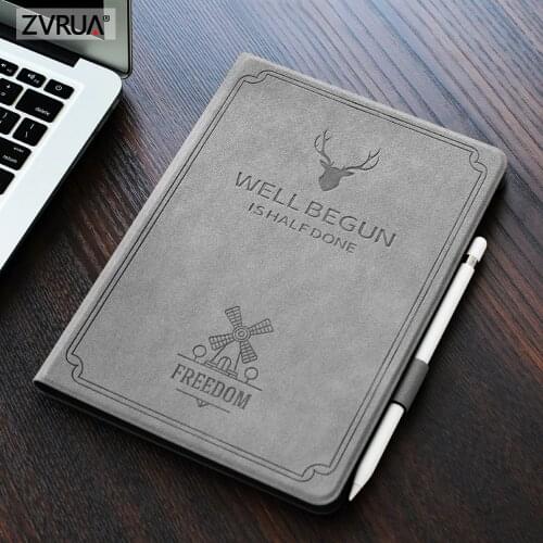 For New iPad 9.7 inch 2017 2018 Air 1 2, Auto Sleep Smart Cover Deer Pattern PU Leather Soft silicone Case with Pencil Holder