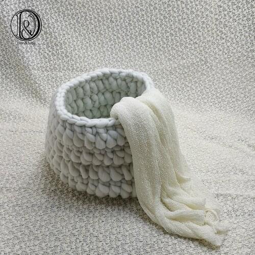 Don&Judy 150*100cm Blanket & Basket Nest & 140x30cm Wrap 3pcs/set Photo Newborn Blanket Background for Photo Shoot Prop