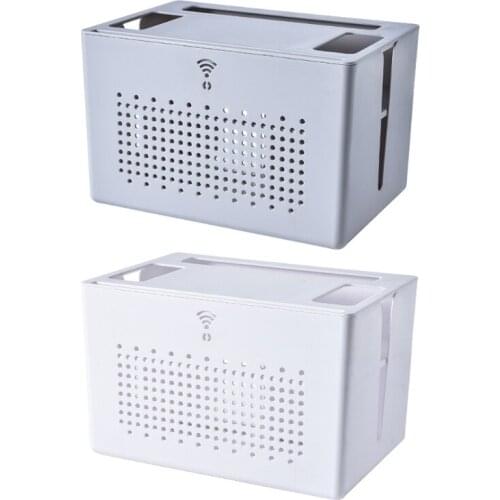 Double-layer Wireless Wifi Router Storage Box Desktop Socket Wire Organizer Box TV Set Top Rack Power Strip Hidden Box Item