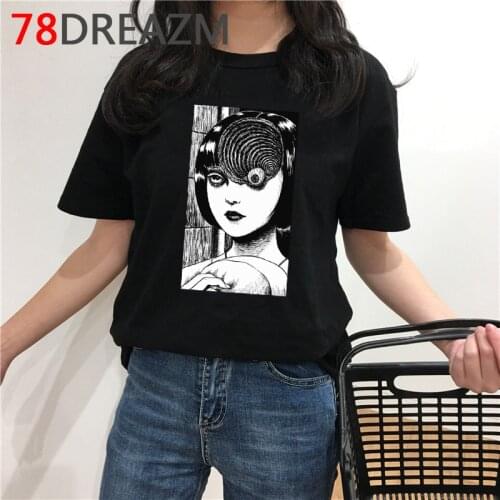 Junji Ito Tomie Shintaro Kago Girl clothes tshirt men 2021 couple vintage harajuku kawaii t shirt t-shirt hip hop plus size