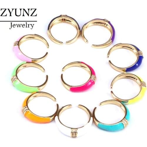 10PCS, Simple Style Enamel Ring Fashion Colorful Ring For Women Girls Jewelry