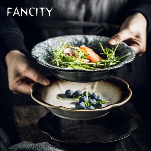 FANCITY Vintage Magnolia Flower Snack Plate Western Food Plate Salad Plate Snack Plate Fruit Plate Snack Plate