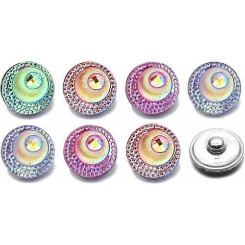 Hot Silicone 18mm Acrylic Resin Uneven Resin Snap Button 011 Fit Charm Interchangeable Bracelets Jewelry For Women Accessories