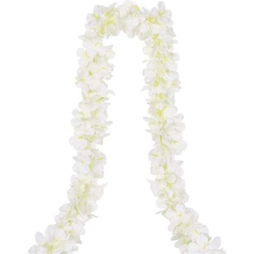 Artificial Flower Swirled Dangling Hydrangea Floral 100 Cm White Wedding-Party-Invitation-Garden Decoration Ornament