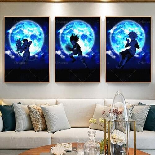 Classic Anime Poster Hunter X Hunter Hisoka,Gon Freecss,Killua,Wall Art Canvas Painting Pictures For Boys Bedroom Living Room