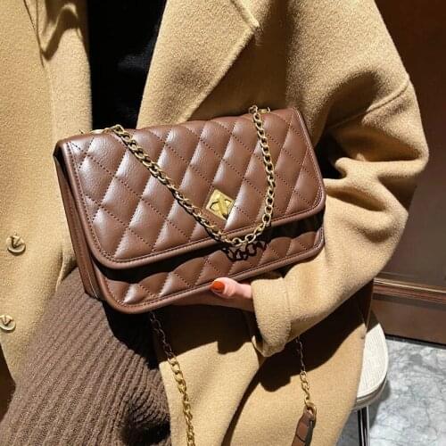 Lattice Square Crossbody bag 2021 Fashion New Quality PU Leather Womens Designer Handbag High capacity Shoulder Messenger Bag