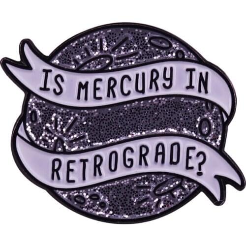 Mercury retrograde glitter brooch great astrology lover collection