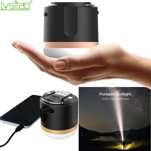 Multifunctional led camping lights 7200mAh Battery portable mobile power bank Waterproof flashlight outdoor led emergency lamps