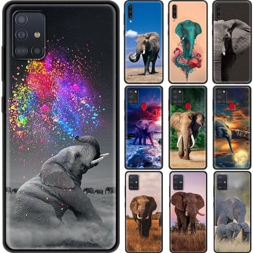 Soft Cover for Samsung Galaxy A32 A52 A72 4G A12 A21S A51 A71 Phone Case A01 A31 A41 A02S 5G Luxury Shell Animal Elephant