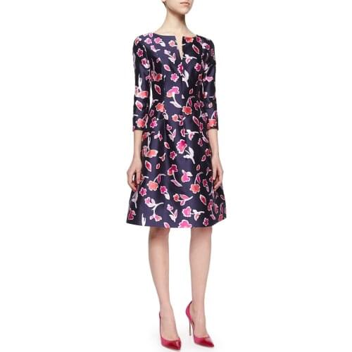 2015 New Women Poppy Print Dress Fashion A-Line Dresses D1566