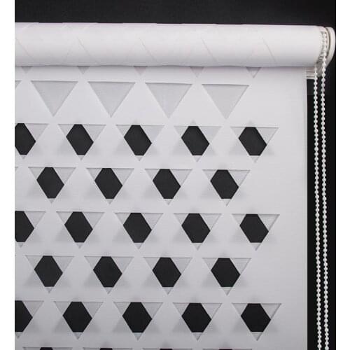 New Year Customized Cutout Roller Blinds Fashion Design, Semicircular Double Layer Zebra Blinds Sheer or Privacy Free Shipping