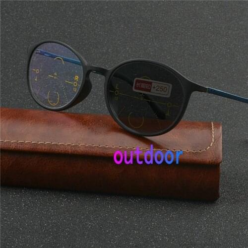 Round Progressive Multifocal glasses Transition Sunglasses Photochromic Reading Glasses Points for Reader Near Far sight FML