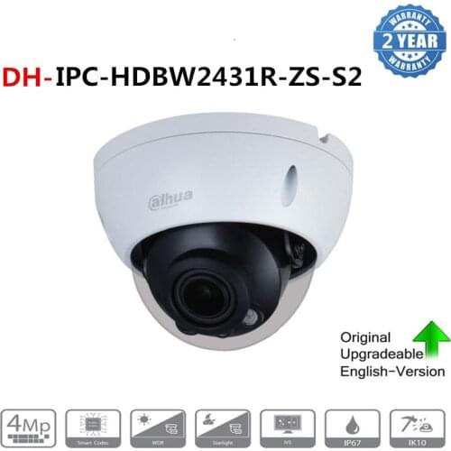 Dahua Original IPC-HDBW2431R-ZS-S2 4MP WDR IR Dome Network Camera Starlight IR40M IP67, IK10 SD Card Slot Poe IP Camera