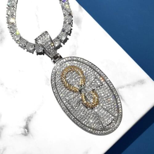 Ankh Cross Necklaces Mens Women Bling Iced Out CZ Stone Oval Pendant Fashion Hip Hop Jewelry Gifts