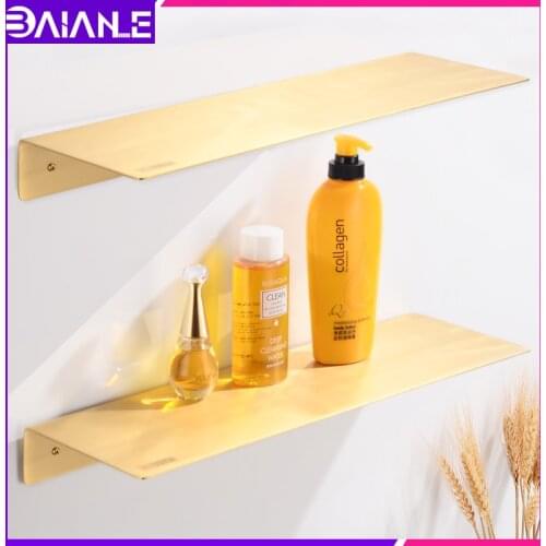 Bathroom Shelf Organizer Brass Bathroom Shelves Shower Storage Rack Wall Mounted Toilet Corner Caddy Shower Shampoo Rack Single