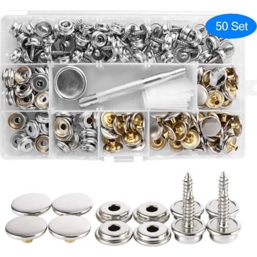 50 sets 15mm DIY Handmade Snap button Buttons tarpaulin fixing buckle canvas buckle furniture stainless steel Craft Buttons